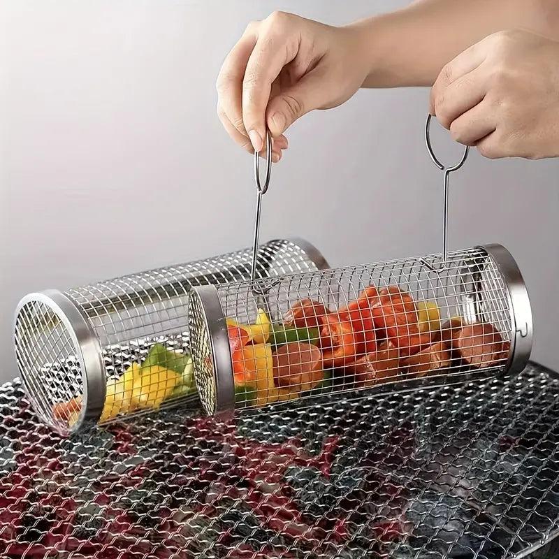 Grelha Cilíndrica Inox para Churrasco FireRoll BBQ®[COMPRE 1 LEVE2]