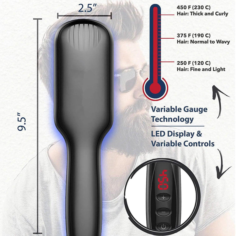 Heating Straightening Comb Hair Straightener Brush Men Quick Beard Straightener Brush Beard Comb Styling Iron Smoothing Comb