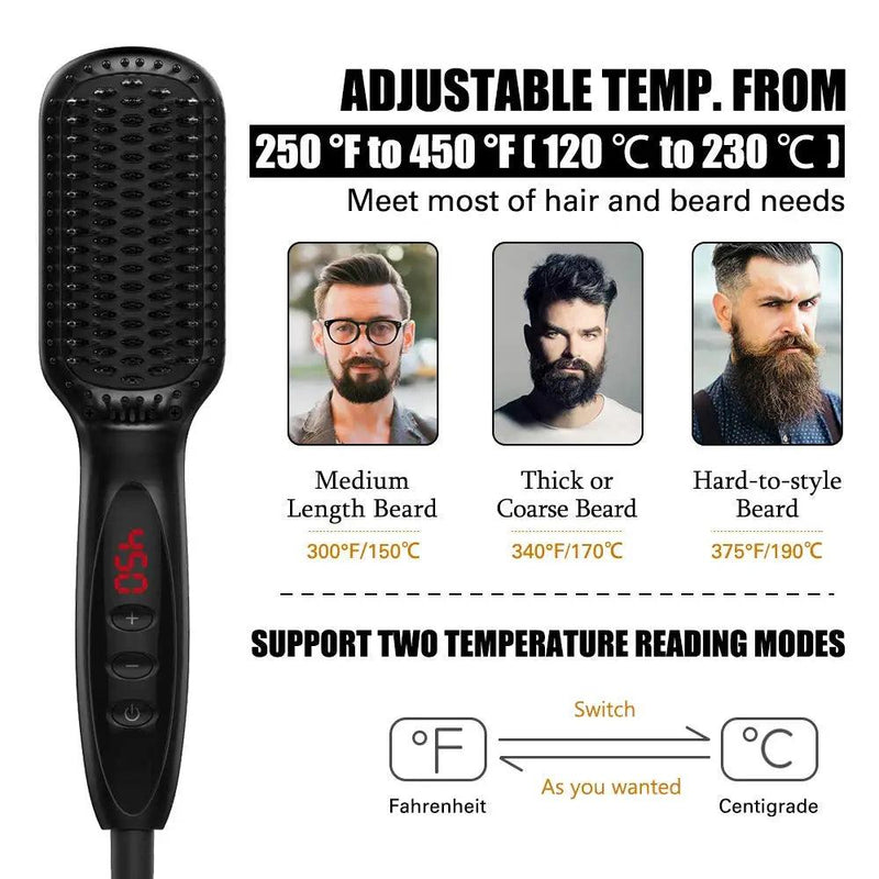 Heating Straightening Comb Hair Straightener Brush Men Quick Beard Straightener Brush Beard Comb Styling Iron Smoothing Comb