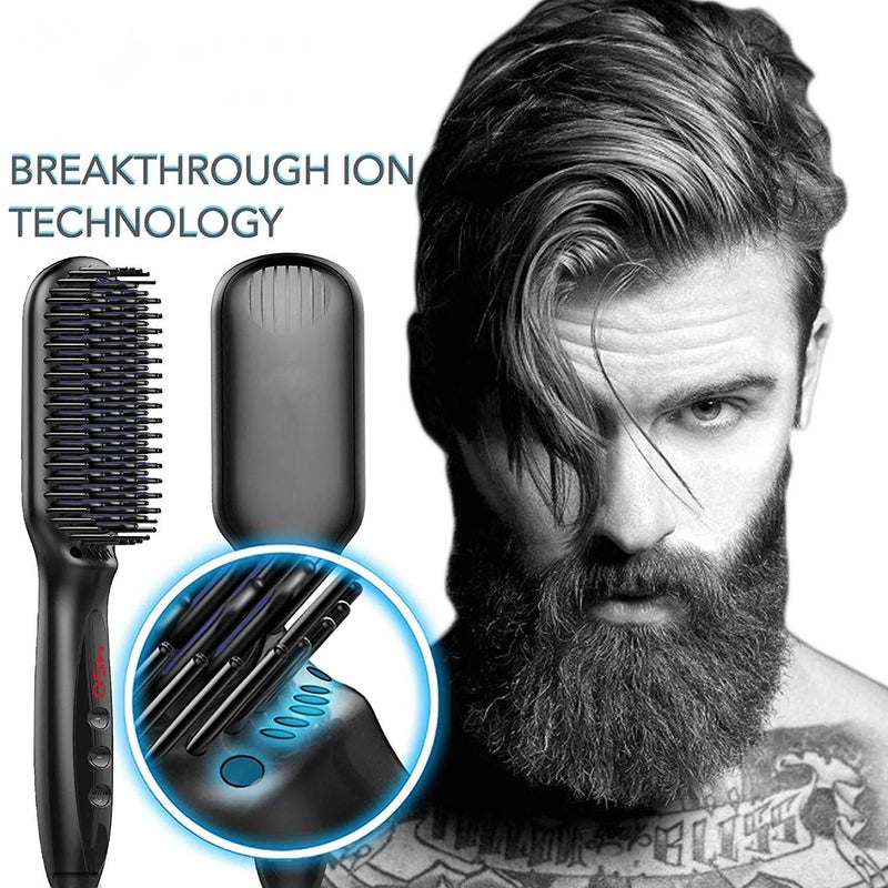 Heating Straightening Comb Hair Straightener Brush Men Quick Beard Straightener Brush Beard Comb Styling Iron Smoothing Comb