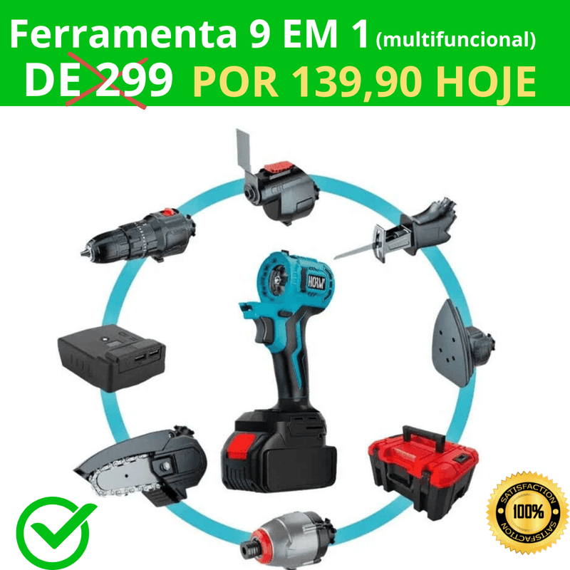 KIT De Ferramentas Multifuncional 9 EM 1 SEM FIO (PROMOÇÃO ACABA HOJE)