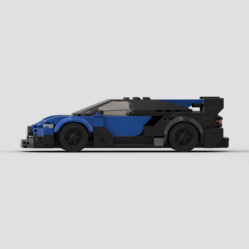 MOC Building Blocks Bugatti GRAND DRAGON Bolide Vision GT MOC Speed 8 Grid Unit Blocks on Wheels Model