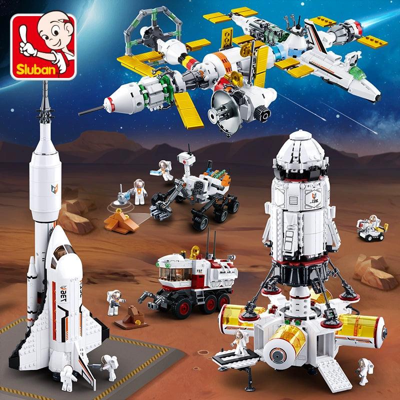 Splicing Toy Building Blocks Space Rocket Model International Space Station Space Shuttle Boys Puzzle