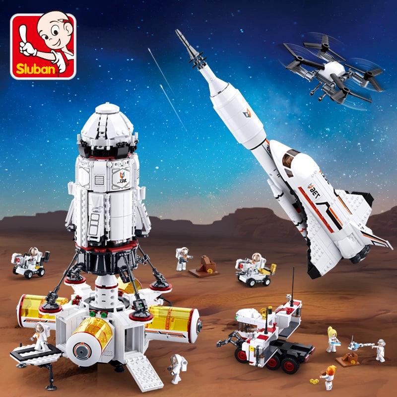 Splicing Toy Building Blocks Space Rocket Model International Space Station Space Shuttle Boys Puzzle