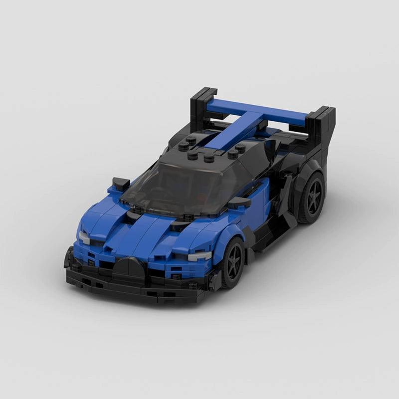 MOC Building Blocks Bugatti GRAND DRAGON Bolide Vision GT MOC Speed 8 Grid Unit Blocks on Wheels Model