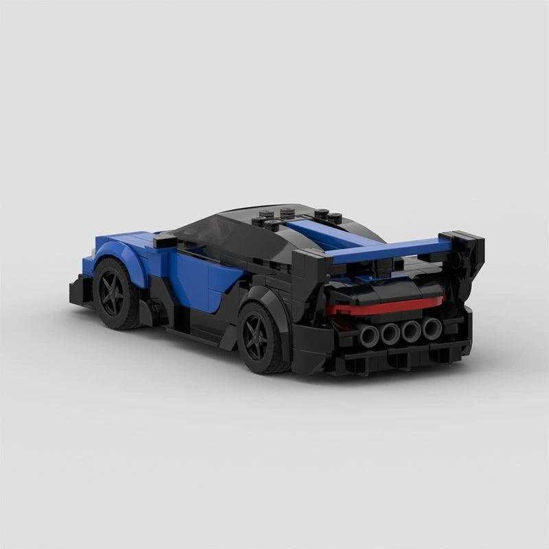 MOC Building Blocks Bugatti GRAND DRAGON Bolide Vision GT MOC Speed 8 Grid Unit Blocks on Wheels Model