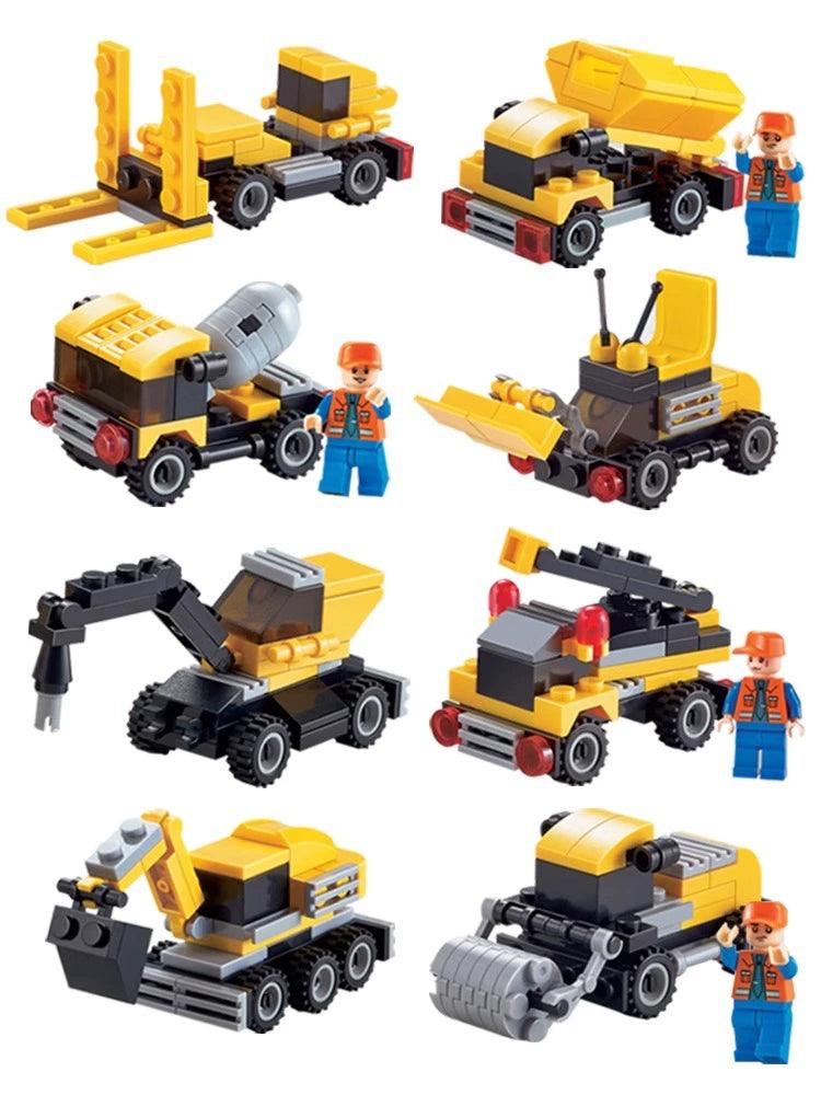 Small Particles Boys Assemble Car Toy Building Blocks