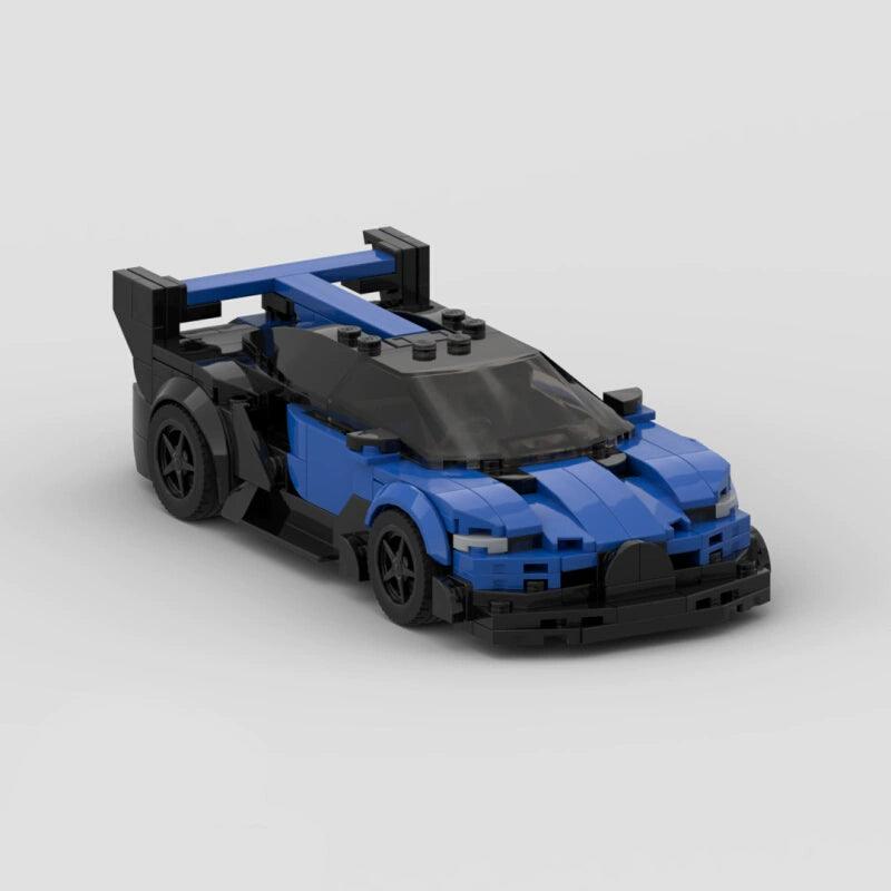 MOC Building Blocks Bugatti GRAND DRAGON Bolide Vision GT MOC Speed 8 Grid Unit Blocks on Wheels Model