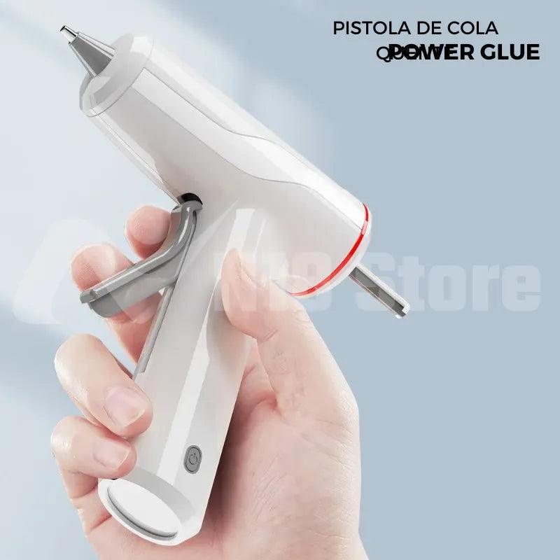 Pistola de cola quente sem fio e recarregável - POWER GLUE + 10 BASTÕES DE BRINDE