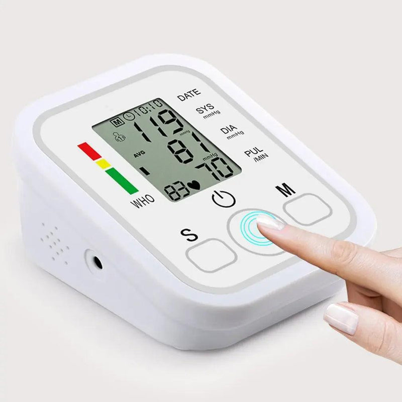 Medical Automatic Pressure Tonometer Tensiometer Heart Rate Pulse Meter BP Monitor Healthy Digital Arm Blood Pressure Meter Cuff