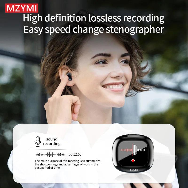 MZYMI S09 ANC Wireless Earphones Bluetooth5.4 Touch Screen Headphones Stereo Noise Reduction Earbuds With Mic For Android iOS