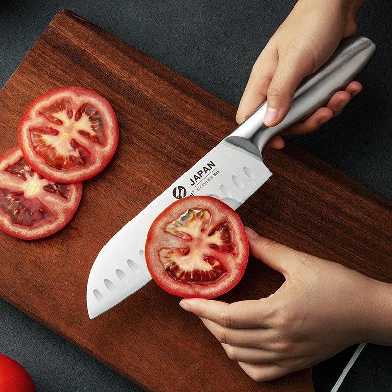 Stainless Steel Household Slicing Kitchen Knives Meat Cleaver Chopping Knife 1-7pcs Chef Knife Set Hollow Handle Knife Set