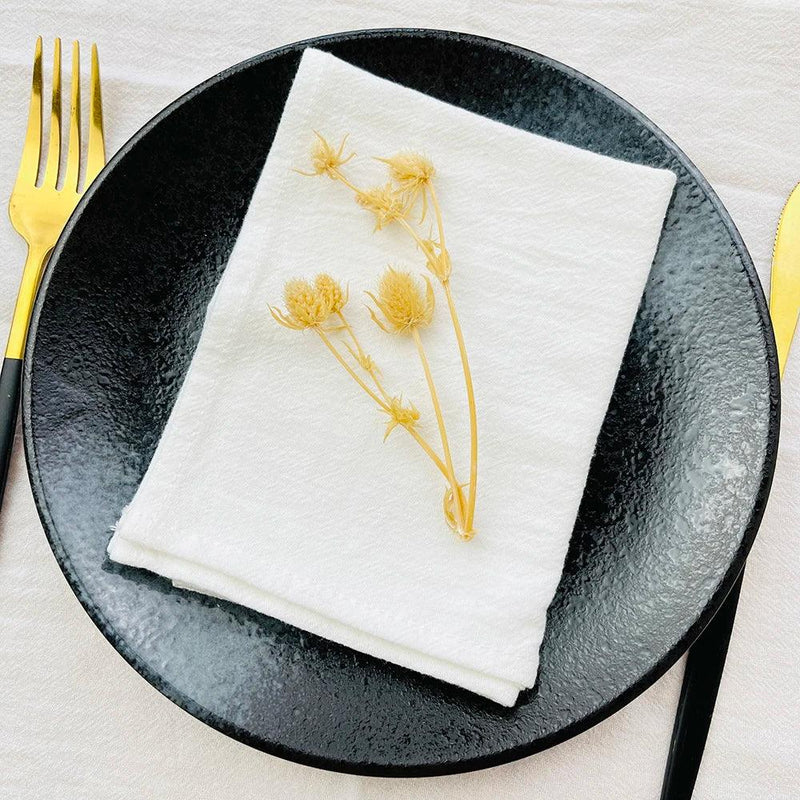 4PCS 40X40CM Cream Napkins 100% Cotton Cloth Napkins Dinner Table Serviettes Soft Washable Reusable Weddings Parties Restaurant