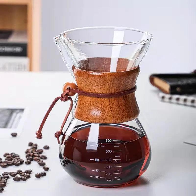 Hand Brewed Coffee Sharing Pot Filter Screen Glass Coffee Filter Cup Coffee Pot Set Drip Small Household Glass Pot Coffee Jar