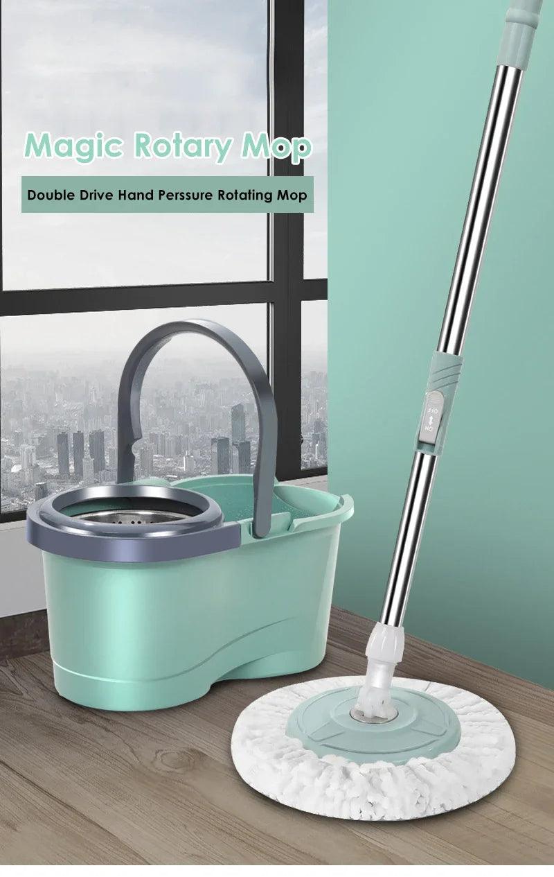 2024 NEW HOT Suit, automatic rotating mop /3pcs mop replacement head, clean microfiber tow bucket lazy magic mop bucket.