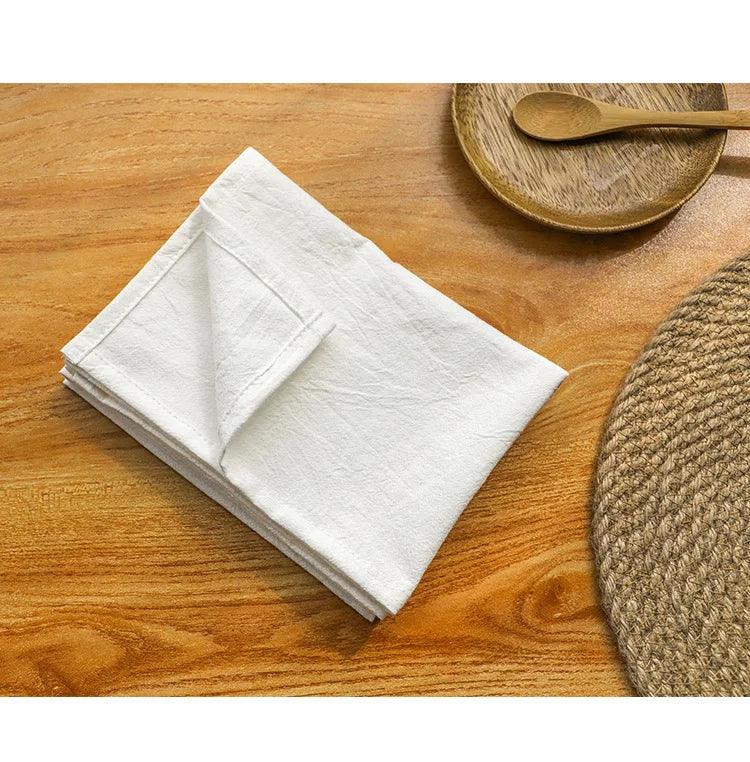 4PCS 40X40CM Cream Napkins 100% Cotton Cloth Napkins Dinner Table Serviettes Soft Washable Reusable Weddings Parties Restaurant