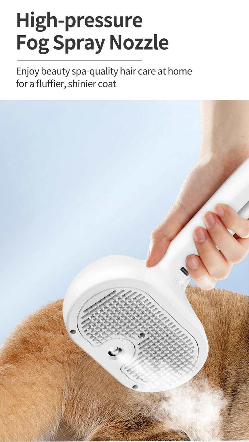 ROJECO Pet Automatic Spray Hair Comb Cat Hair Straightening Brush for Pets Dog Rechargeable Hair Removal Comb Cat Grooming Brush