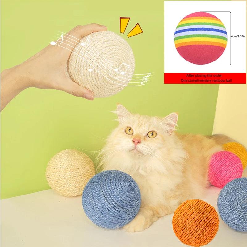 Cat ball Cat Self  Soothing Tool Cat Playing Stick Teeth Grinding and Bite Resistant Ball