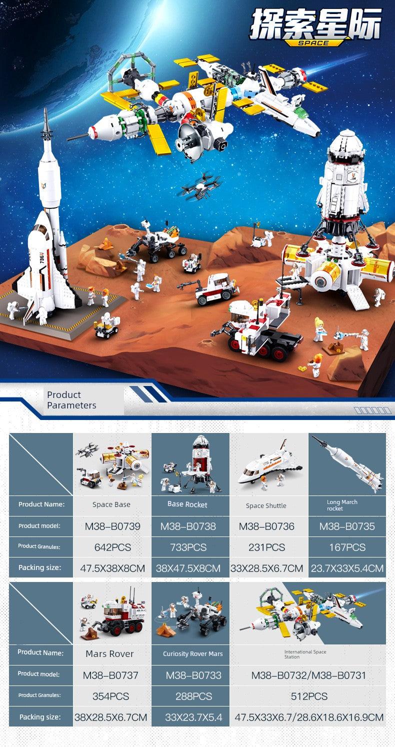 Splicing Toy Building Blocks Space Rocket Model International Space Station Space Shuttle Boys Puzzle