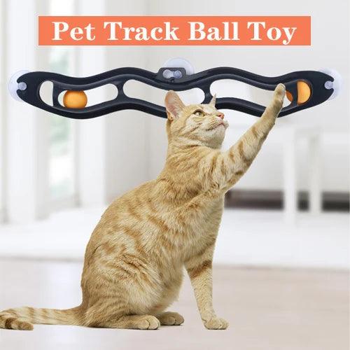 Cats Puzzle Toy Track Window Sucker Toys Ball Funny Cat Scratcher Large Size Tease Cat Interactive Pet Pingpong Table Tennis Toy