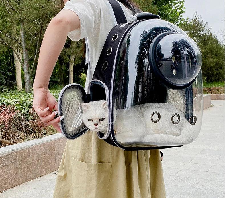 Pet Cat Carrying Bag Space Pet Backpacks Breathable Portable Transparent Backpack Puppy Dog Transport Carrier Space Capsule Bags