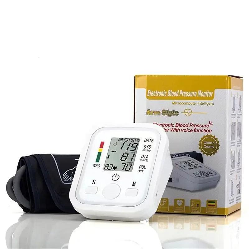 Medical Automatic Pressure Tonometer Tensiometer Heart Rate Pulse Meter BP Monitor Healthy Digital Arm Blood Pressure Meter Cuff