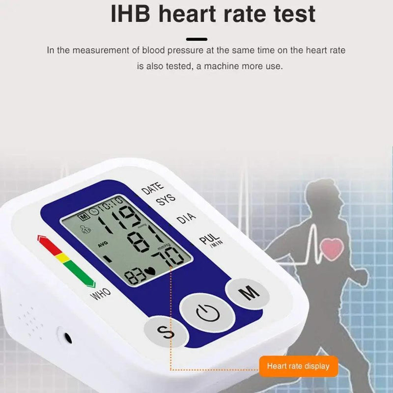 Medical Automatic Pressure Tonometer Tensiometer Heart Rate Pulse Meter BP Monitor Healthy Digital Arm Blood Pressure Meter Cuff