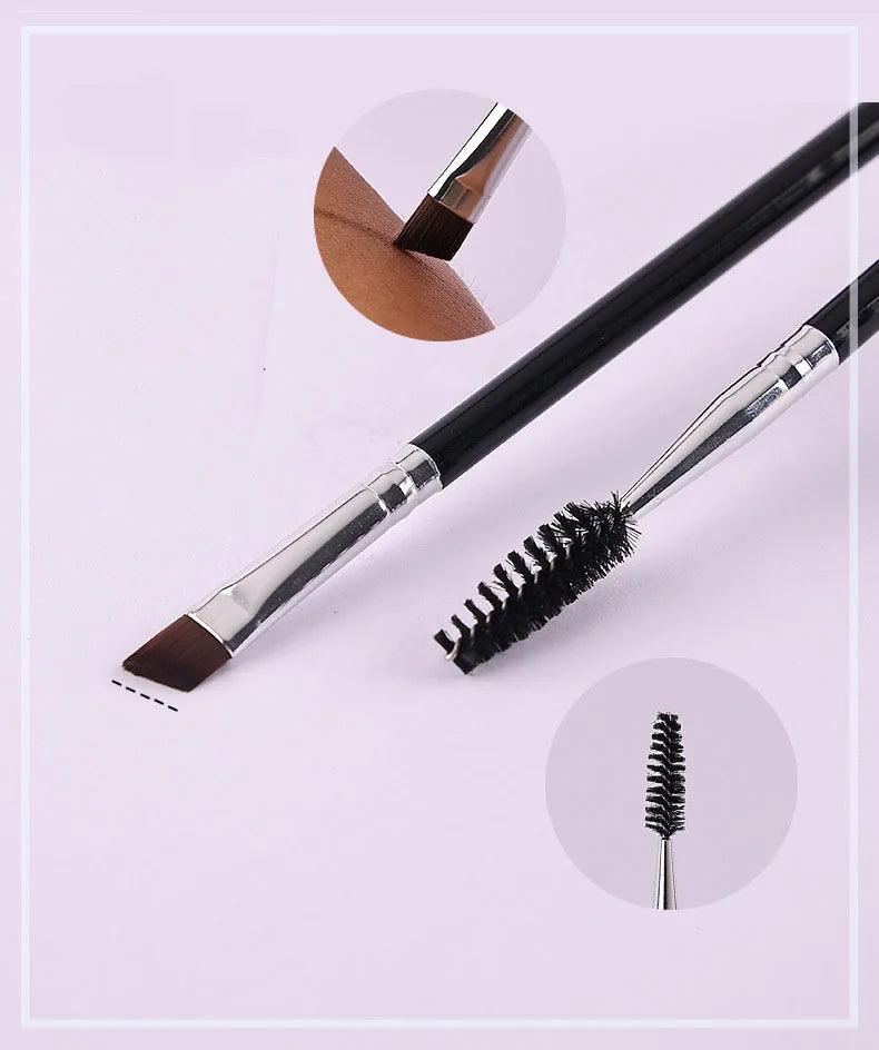 Double-ended Eyebrow Eyeliner Brush for Women Makeup Tools Eyelashes Brush Lash Curl Spiral Brush Angled Brow Powder Brushes