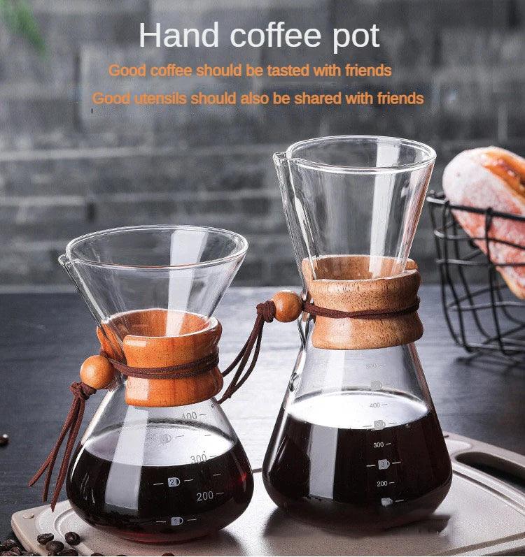 Hand Brewed Coffee Sharing Pot Filter Screen Glass Coffee Filter Cup Coffee Pot Set Drip Small Household Glass Pot Coffee Jar