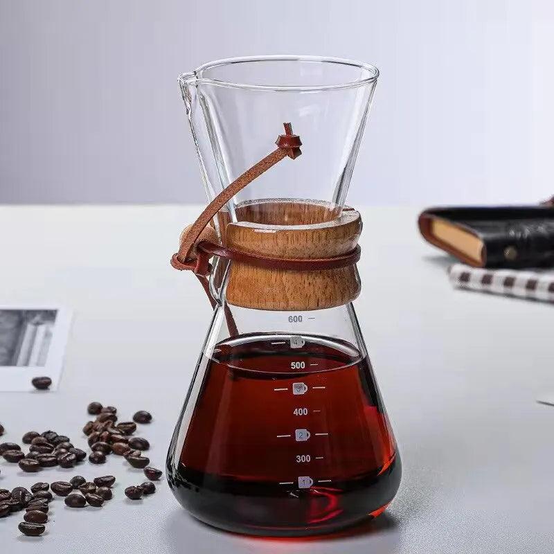 Hand Brewed Coffee Sharing Pot Filter Screen Glass Coffee Filter Cup Coffee Pot Set Drip Small Household Glass Pot Coffee Jar