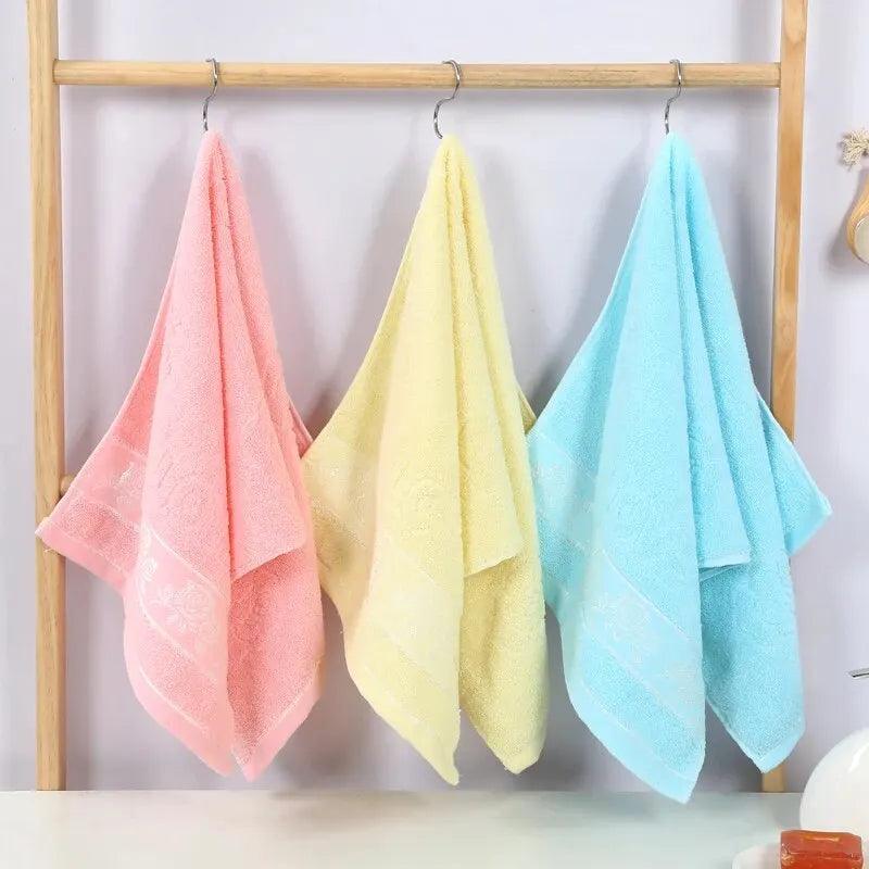 2pcs Cotton Towel Rose Thickened Towel Quick Absorbent Soft Quick Dry Face Towel Bathroom Hotel Travel Supply