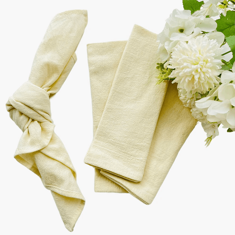 4PCS 40X40CM Cream Napkins 100% Cotton Cloth Napkins Dinner Table Serviettes Soft Washable Reusable Weddings Parties Restaurant