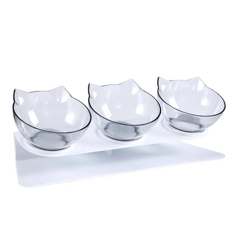 Pet Feeding Bowls Raised 15° Tilt Neck Guard Bowl Cat Dog Dish Drinking Water Bowl Kitten Puppy Food Grade Feeder Bowl