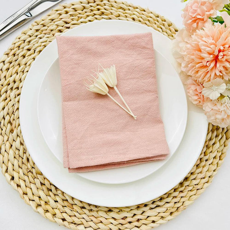 4PCS 40X40CM Cream Napkins 100% Cotton Cloth Napkins Dinner Table Serviettes Soft Washable Reusable Weddings Parties Restaurant