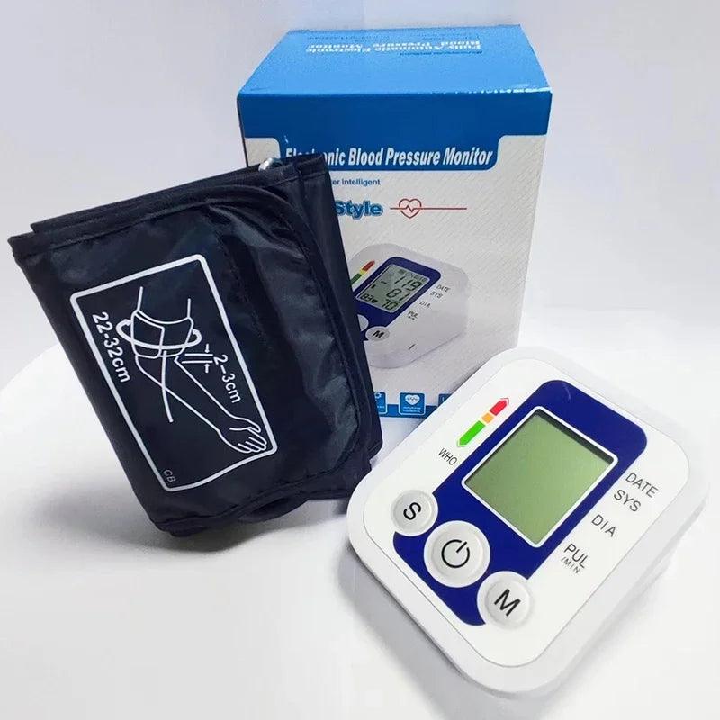 Medical Automatic Pressure Tonometer Tensiometer Heart Rate Pulse Meter BP Monitor Healthy Digital Arm Blood Pressure Meter Cuff