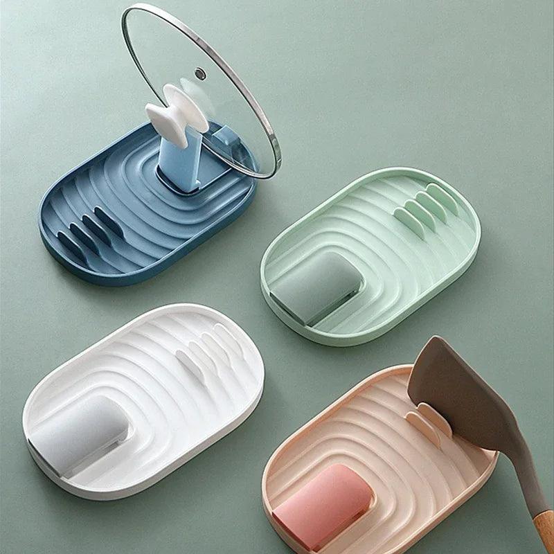 1PC Polychrome Foldable Nordic Style Pot Holder Lid Shovel Storage Rack Practical Multifunctional Utensils for Kitchen Supplies