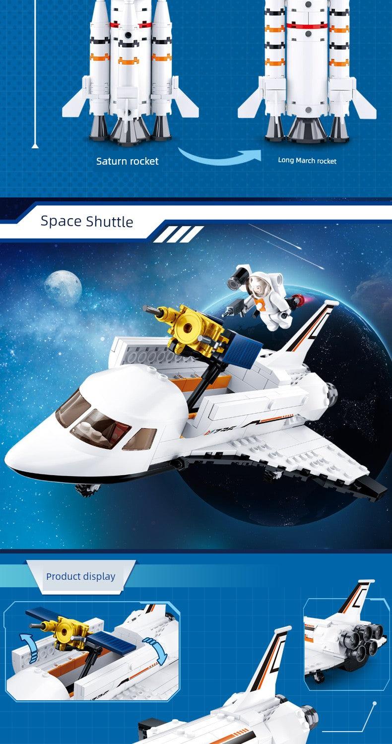 Splicing Toy Building Blocks Space Rocket Model International Space Station Space Shuttle Boys Puzzle