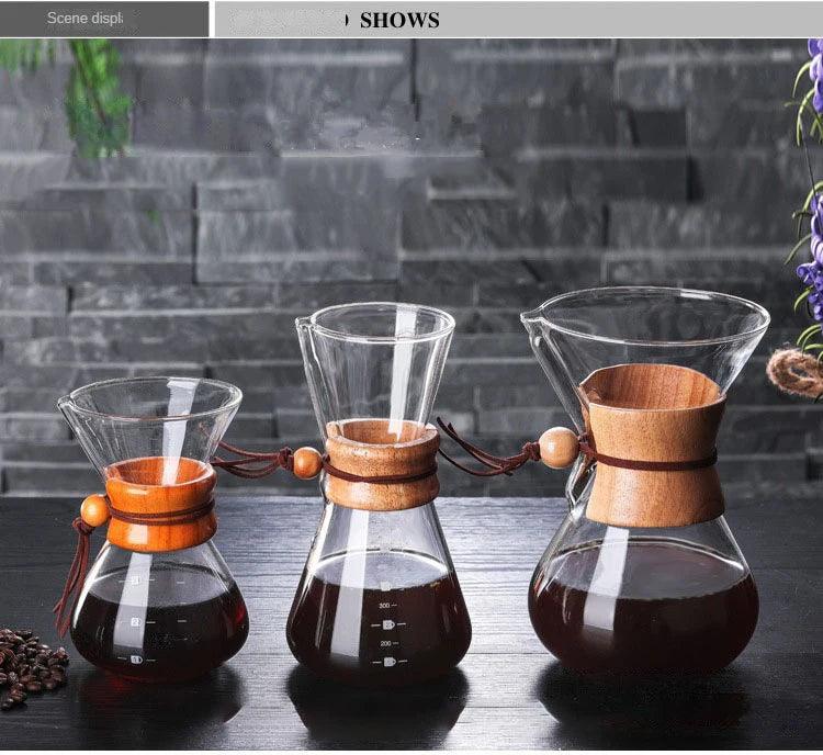 Hand Brewed Coffee Sharing Pot Filter Screen Glass Coffee Filter Cup Coffee Pot Set Drip Small Household Glass Pot Coffee Jar