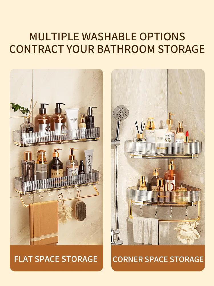 mr basket Toilet Triangle Storage Rack Hand Washing Non Perforated Wall Mounted Tripod Bathroom Corner Storage Rack