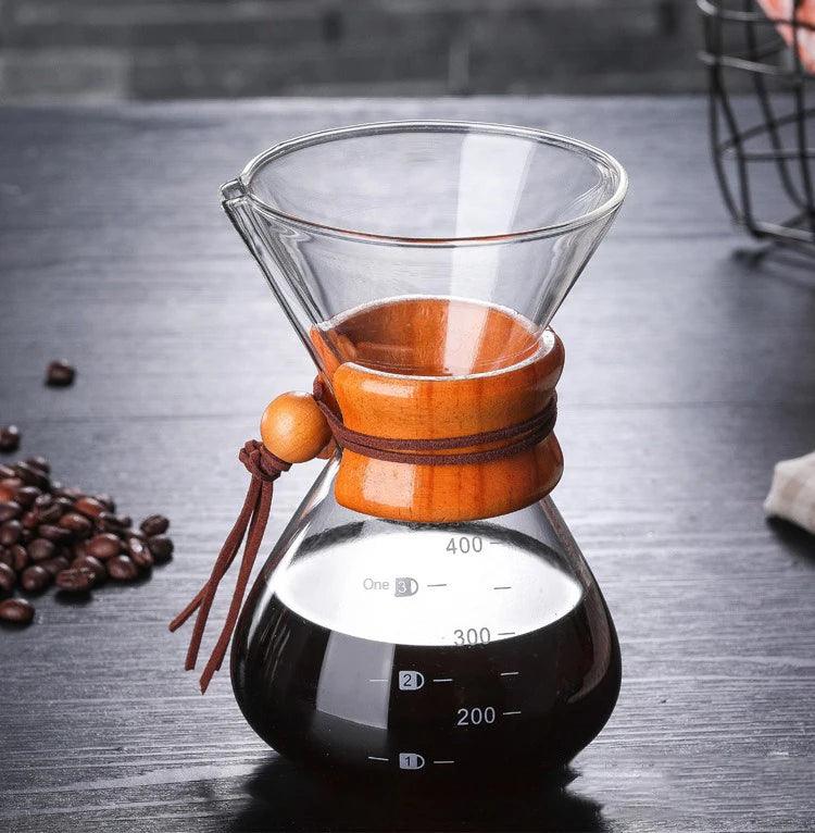 Hand Brewed Coffee Sharing Pot Filter Screen Glass Coffee Filter Cup Coffee Pot Set Drip Small Household Glass Pot Coffee Jar