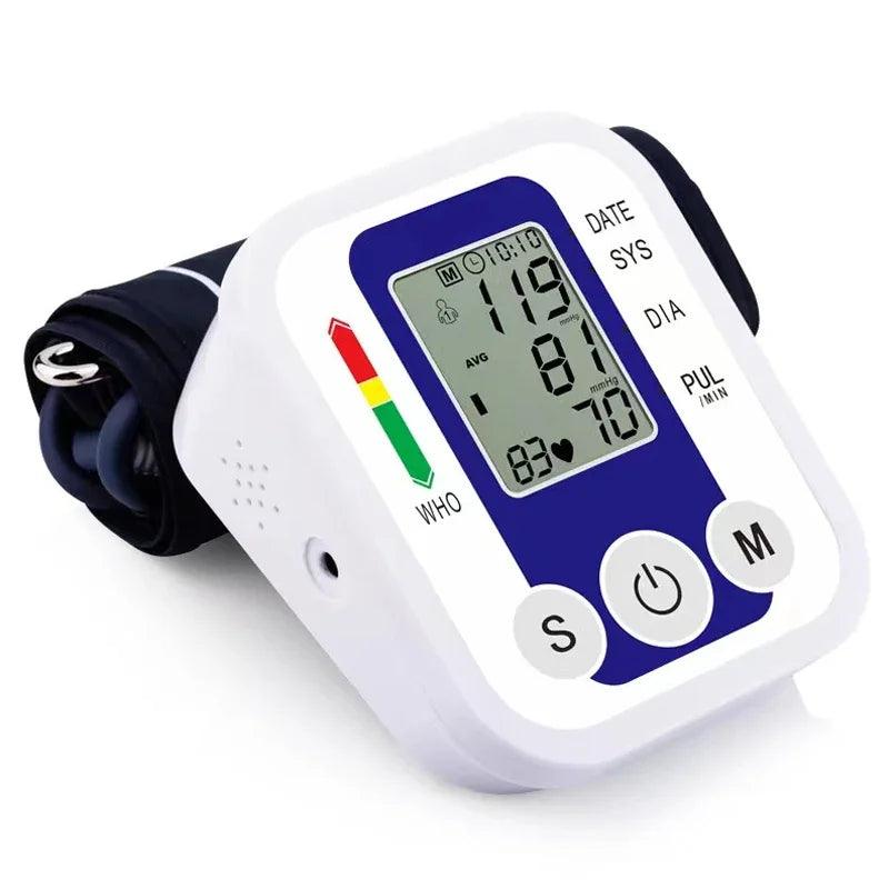 Medical Automatic Pressure Tonometer Tensiometer Heart Rate Pulse Meter BP Monitor Healthy Digital Arm Blood Pressure Meter Cuff