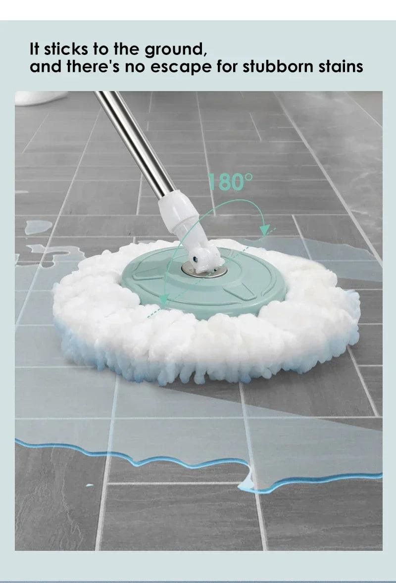 2024 NEW HOT Suit, automatic rotating mop /3pcs mop replacement head, clean microfiber tow bucket lazy magic mop bucket.