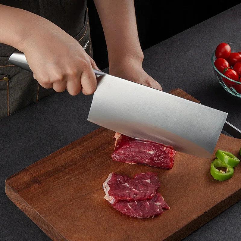 Stainless Steel Household Slicing Kitchen Knives Meat Cleaver Chopping Knife 1-7pcs Chef Knife Set Hollow Handle Knife Set