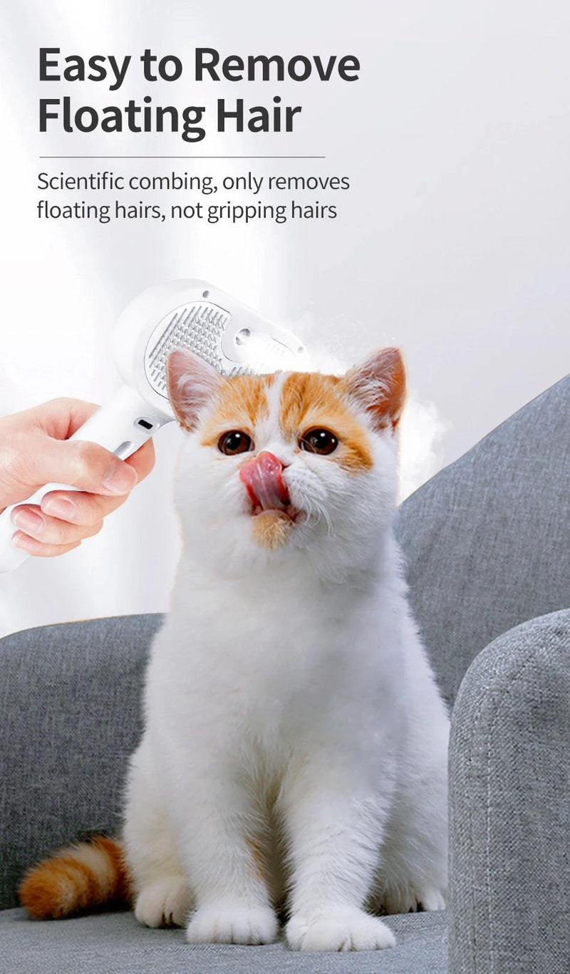 ROJECO Pet Automatic Spray Hair Comb Cat Hair Straightening Brush for Pets Dog Rechargeable Hair Removal Comb Cat Grooming Brush