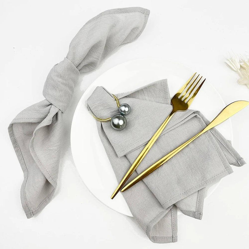 4PCS 40X40CM Cream Napkins 100% Cotton Cloth Napkins Dinner Table Serviettes Soft Washable Reusable Weddings Parties Restaurant