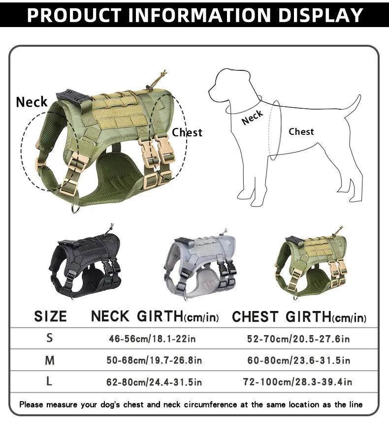 Pet Accessories Dog Harness Tactical Vest Outdoor Training Walking Dog Harness Tactical Chest Sling For Medium And Large Dogs