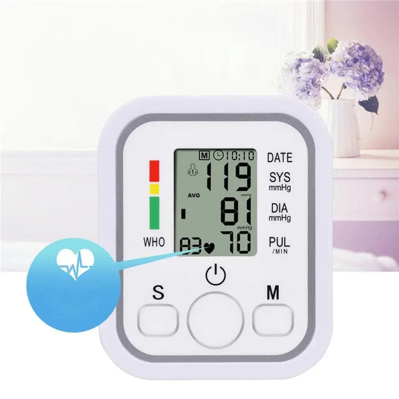 Medical Automatic Pressure Tonometer Tensiometer Heart Rate Pulse Meter BP Monitor Healthy Digital Arm Blood Pressure Meter Cuff