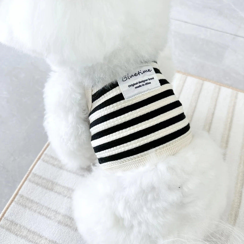 ﻿ Summer Thin Style Dog Vest, Simple Striped Puppy Suspender Tractable Teddy Clothes Soft Pullover For Pets Dog Products Clothes