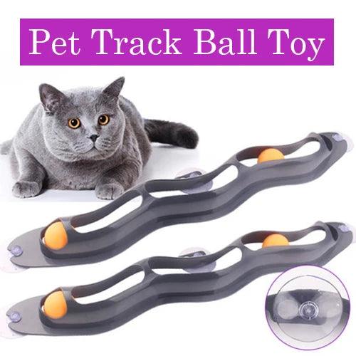 Cats Puzzle Toy Track Window Sucker Toys Ball Funny Cat Scratcher Large Size Tease Cat Interactive Pet Pingpong Table Tennis Toy