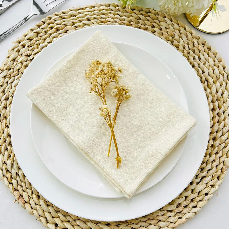 4PCS 40X40CM Cream Napkins 100% Cotton Cloth Napkins Dinner Table Serviettes Soft Washable Reusable Weddings Parties Restaurant